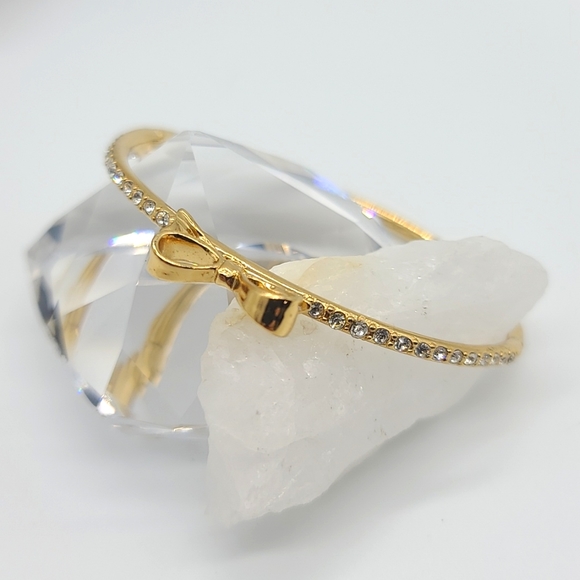 kate spade Jewelry - Kate Spade Swarovski Crystal "LOVE NOTES" Gold Plated Bangle!